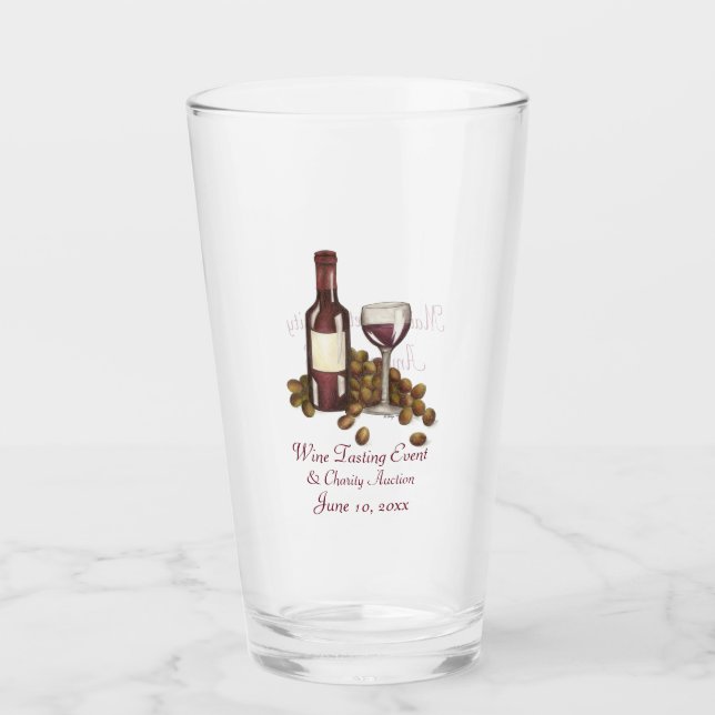 Copo De Pint Evento de Caridade do Provando de Vinho Vermelho (Frente)