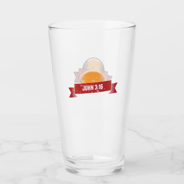 Copo De Pint Exame de Design do John 3:16 (Frente)