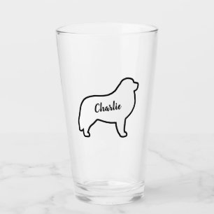 Copo De Pint Excelente Pirenéus Cão Silhueta Outline Personaliz