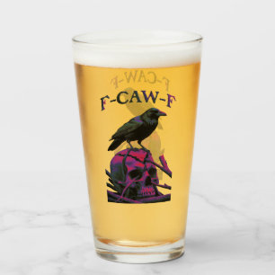 Copo De Pint F-Caw-F Pássaro Negro Engraçado