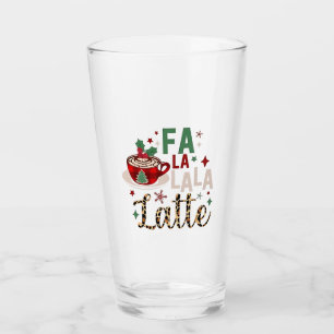 Copo De Pint Fa Fa La La Latte Divertido Natal Santa Xmas 