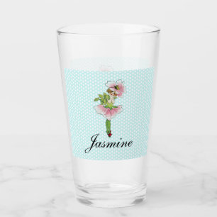 Copo De Pint Fada de Flor Rosa Personalizada