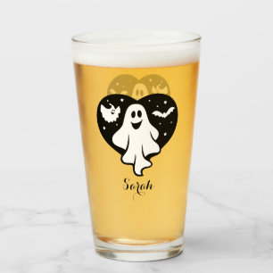 Copo De Pint Fantasma Bonita Do Halloween Com Coração E Bat