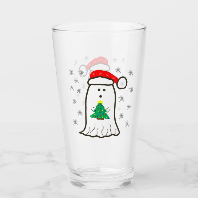 Copo De Pint Fantasma com Árvore de Natal (Frente)
