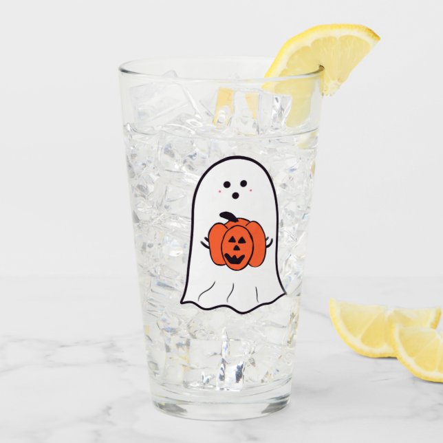 Copo De Pint Fantasma com Jack-o-Lanterna (Gelo traseiro)