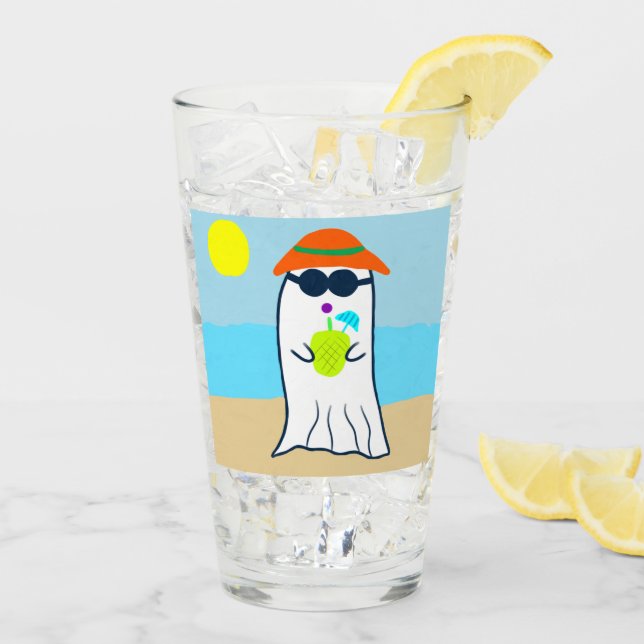 Copo De Pint Fantasma de Verão Spooky na Praia (Gelo traseiro)