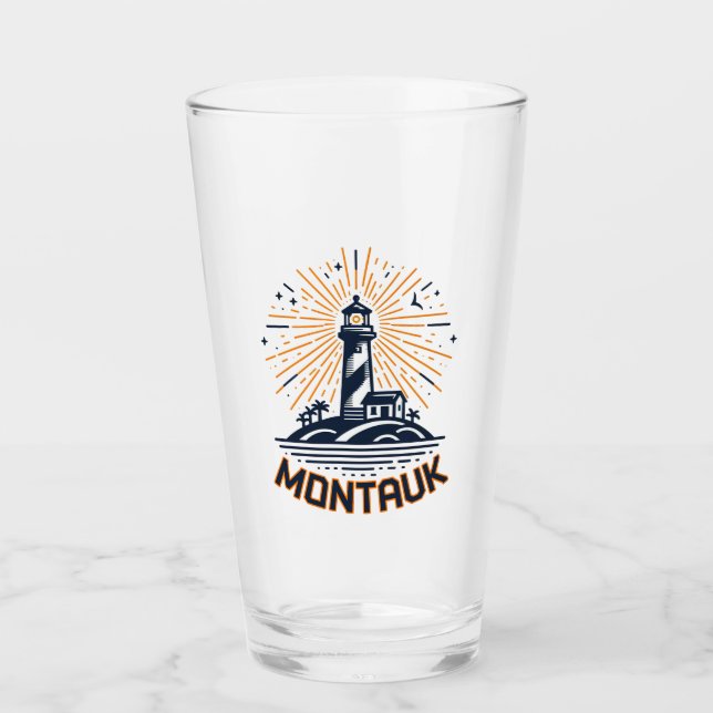 Copo De Pint Farol de Montauk Point Nova York nascer do sol (Frente)