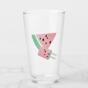 Copo De Pint Fatia de melancia de verão em aquarela e pop
