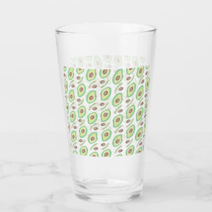 Copo De Pint Fatias de Caroços de Abacate Padrão Desenhado à Mã
