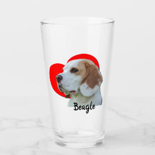 Copo De Pint Feijão de Beagle Amor Coração