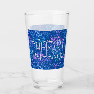 Copo De Pint Felicidades! Azul com cor-de-rosa,Púrpura azul