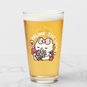 Copo De Pint Feline o Amor - Design de Gato do Namorados