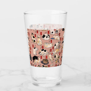 Copo De Pint felinos japoneses gatinho Ukiyo-e engraçado
