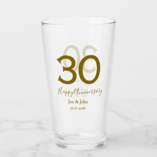 Copo De Pint Feliz 30 data de aniversário data ouro bold lete