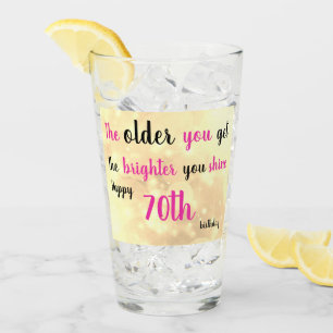 Copo De Pint Feliz 70 Aniversário personalizado Apelido