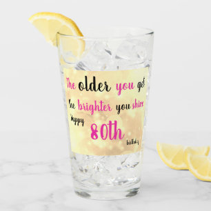 Copo De Pint Feliz 80 Aniversário personalizado Apelido