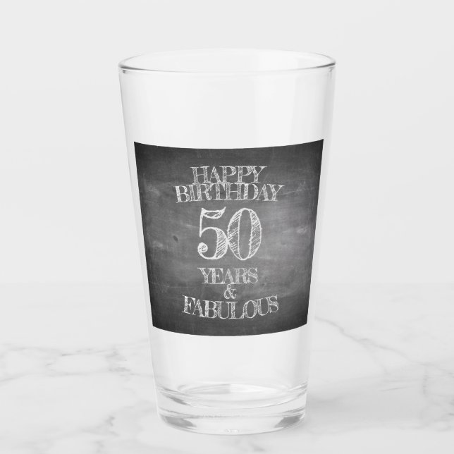 Copo De Pint Feliz Aniversário - 50 Anos e Fabuloso (Frente)