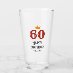 Copo De Pint Feliz aniversário 60 personalizado