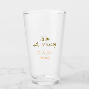 Copo De Pint Feliz aniversário de 30 anos de casamento laranja