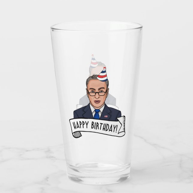 Copo De Pint Feliz Aniversário De Chuck Schumer (Verso)