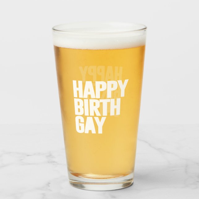 Copo De Pint Feliz Aniversário Gay (Frente (Preenchido))