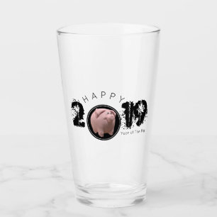 Copo De Pint Feliz Ano PIg Grande 2019 Bebendo 3D original G 2