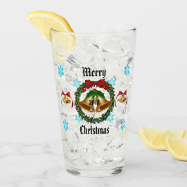 Copo De Pint Feliz Arco de Natal, Frota, Sinos e Flocos de Neve