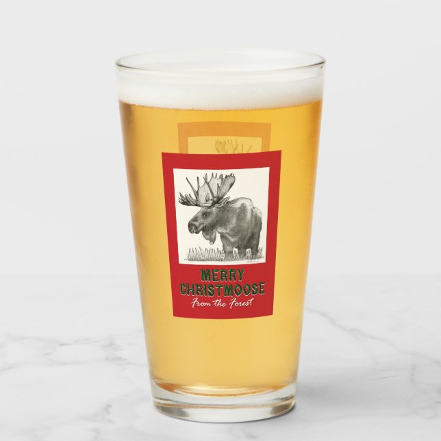 Copo De Pint Feliz Christmoose (Frente (Preenchido))