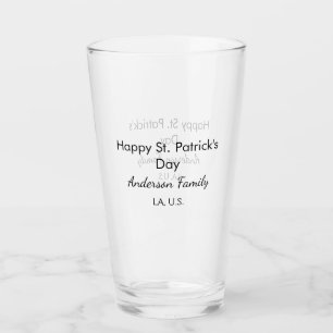 Copo De Pint Feliz dia de S. Patrício nome família lugar simple