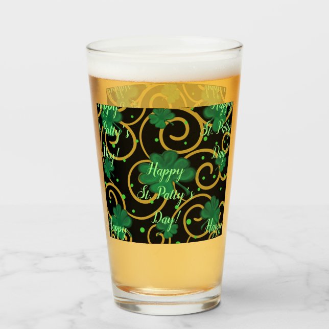 Copo De Pint Feliz Dia de São Patrício  (Frente (Preenchido))