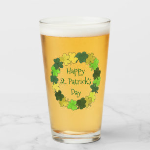 Copo De Pint Feliz dia de São Patrício do Shamrock Verde