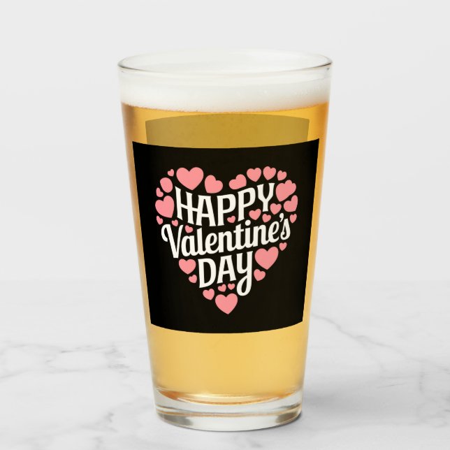 Copo De Pint Feliz Dia dos Namorados Engraçado Namorados de Amo (Frente (Preenchido))