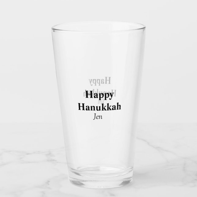 Copo De Pint Feliz Hanukkah, seu nome de imagem de texto editáv (Frente)