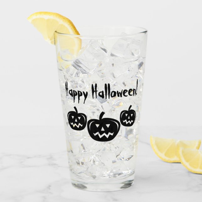 Copo De Pint Feliz jack de Halloween ou vidro de lanterna (Gelo frontal)