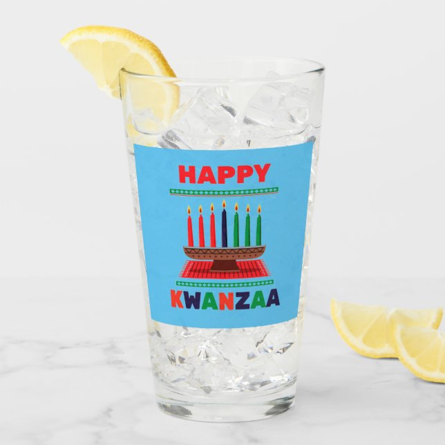 Copo De Pint Feliz Kwanzaa Kinara (Gelo frontal)