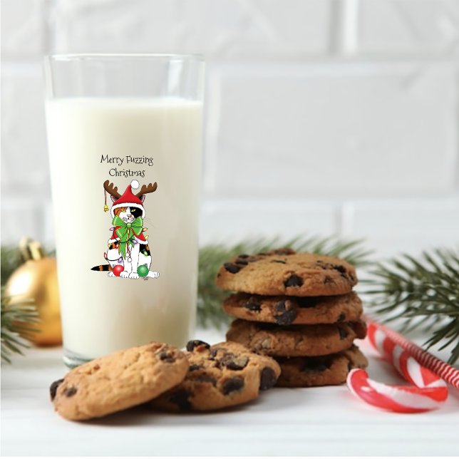 Copo De Pint Feliz Natal Calico Cat (Criador carregado)