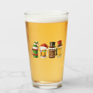 Copo De Pint Feliz Natal Cervejas Bebendo Papai Noel Amante da 