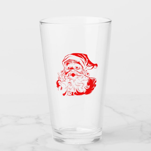 Copo De Pint Feliz Natal - Papais noeis Clau Glass Tumblers (Frente)