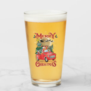 Copo De Pint Feliz Natal Vintage Red Papais noeis Caminhão