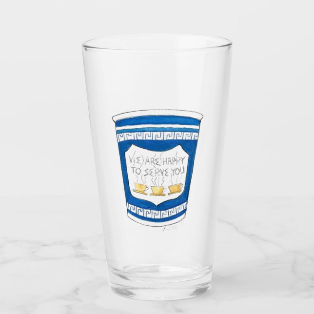 Copo De Pint Feliz para te servir a Taça do Café Grego (Frente)