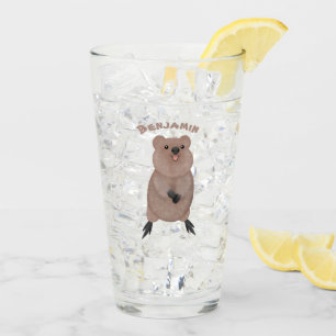 Copo De Pint Feliz sorriso, design de desenho animado de quokka