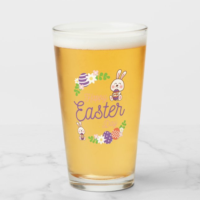 Copo De Pint Felz pascoa Dia, Páscoa Engraçado Vidro Dia (Frente (Preenchido))