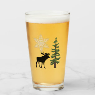 Copo De Pint Férias de Inverno Rústicas Rena de Natal Floco de