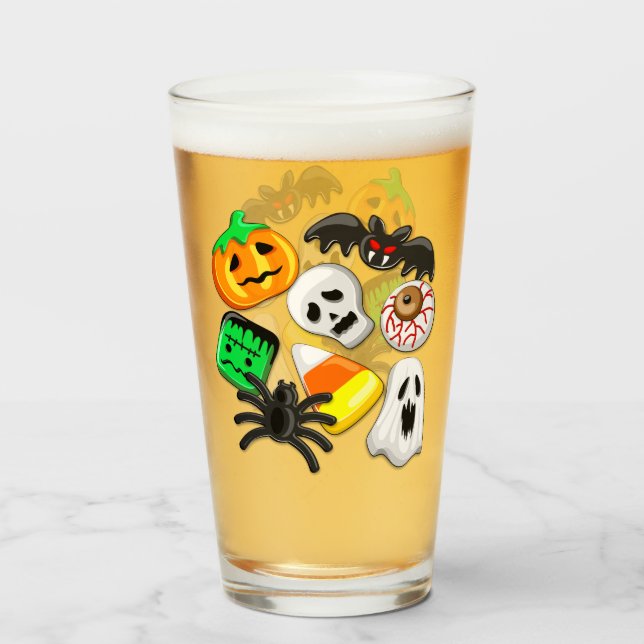 Copo De Pint Festa de Candies do Halloween Spooky (Frente (Preenchido))