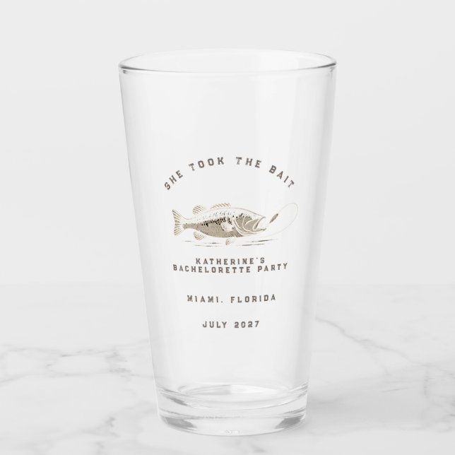 Copo De Pint Festa de Solteira Personalizada com Tema de Peixe (Frente)