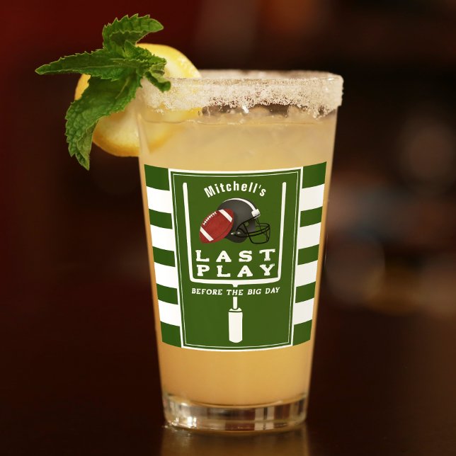 Copo De Pint Festa de Solteiro de Futebol Última Jogada Antes d (Football Bachelor Party Last Play Before Big Day Glass
)