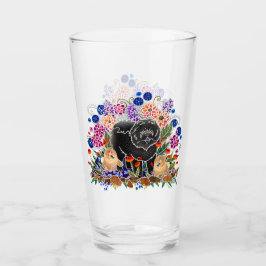 Copo De Pint FESTA DO GARDEN Chow 16 oz design de vidro frente