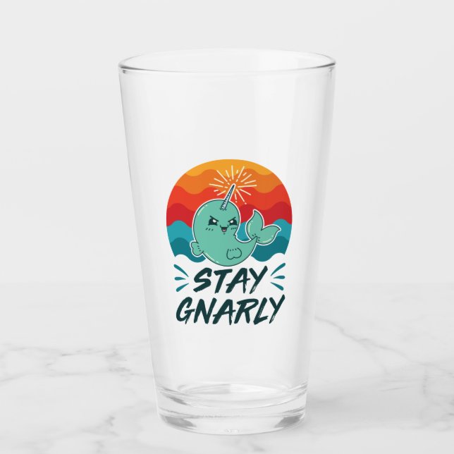 Copo De Pint Fica Gnarly Cute Narwhals Lover (Frente)