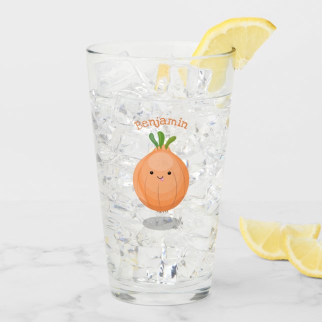 Copo De Pint Figura de desenho animado verde de cebola castanho (Gelo traseiro)