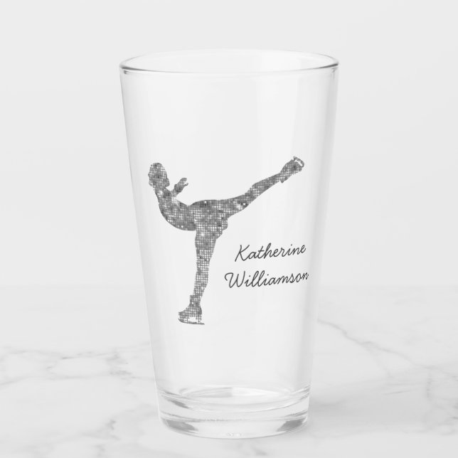 Copo De Pint Figura Personalizada: Shimmer De Prata De Ice Com  (Frente)